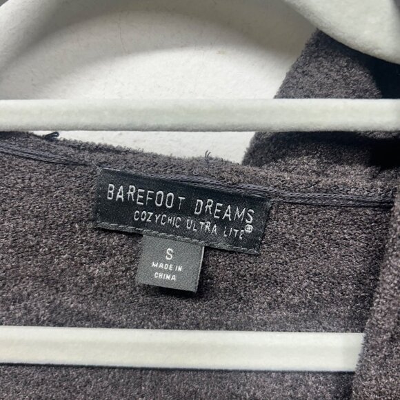 Barefoot Dreams CozyChic Ultra Lite Hooded Cardigan With Pockets Charcoal Gray S - Picture 2 of 8
